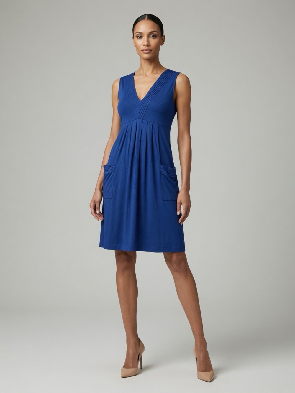 Calvin Klein Women’s Sleeveless Royal Blue Dress Pockets Size 6P